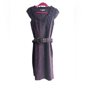 ANTONIO MELANI Ruffled Purple Midi Dress